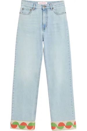 VALENTINO GARAVANI Jacquard-trim jeans