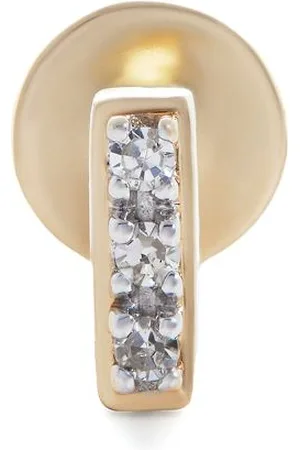 Monica Vinader 14kt yellow Linear Bar diamond single earring