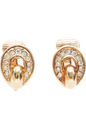 Dior 2000s rhinestone clip-on earrings