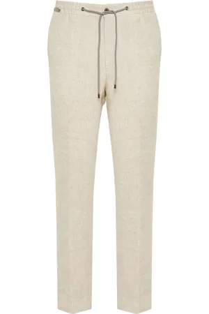 corneliani Drawstring linen trousers