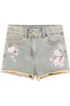MONNALISA Floral-embroidered shorts
