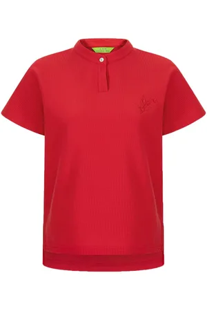 SHANGHAI TANG Floral-embroidered polo shirt