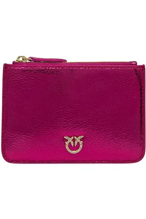 Pinko Metallic-finish leather wallet