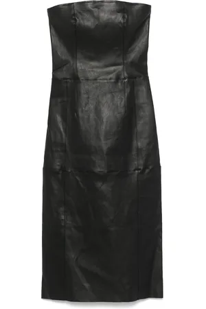 Maje Bustier leather midi dress