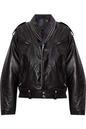 R13 Motorcycle zip-collar jacket