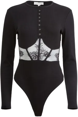 FLEUR DU MAL Panelled lace bodysuit
