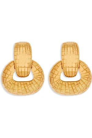 Oscar de la Renta Mosaic Pendant clip-on earrings