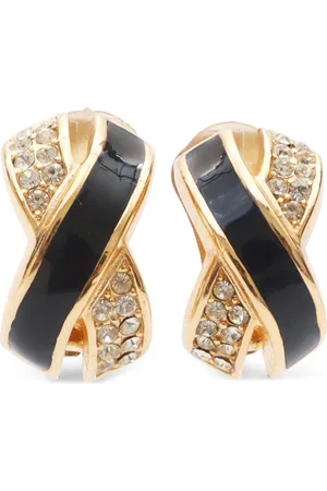 Dior 2000s rhinestone clip-on earrings