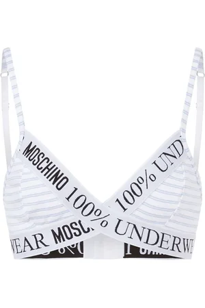 Moschino Striped triangle bra