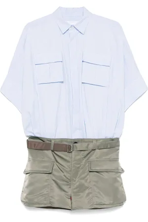 SACAI Panelled mini shirt dress