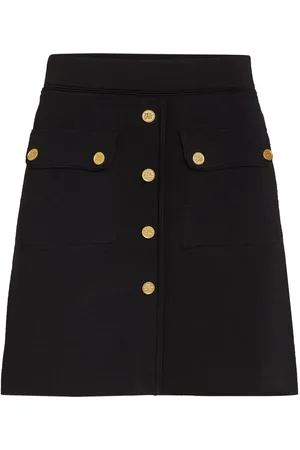 Karl Lagerfeld Logo-engraved buttoned skirt