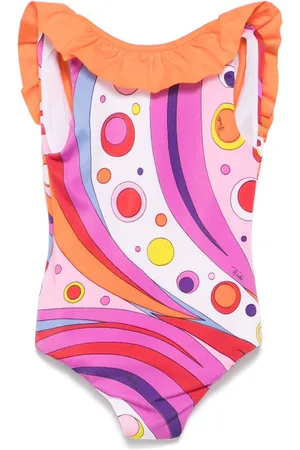 PUCCI Junior Solid-print swimsuit