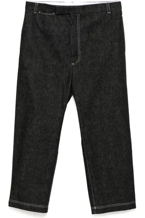 Thom Browne Unconstructed contrast-topstitiching jeans