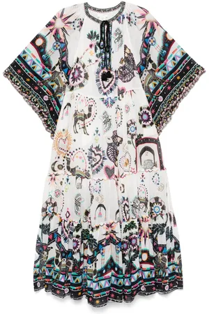 Camilla Wide-sleeve gathered maxi dress