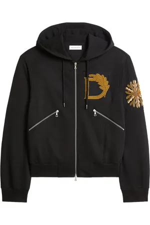 DRIES VAN NOTEN Oversized logo-embroidered hoodie