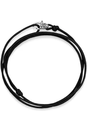 Nialaya Fleur-de-Lis embossed cord bracelet