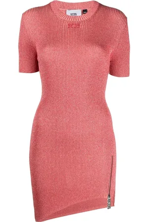 GCDS Knitted lurex mini dress