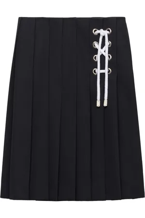Prada Pleated gabardine midi skirt