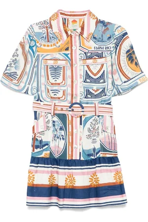 Farm Rio Cerrado Stamps mini dress
