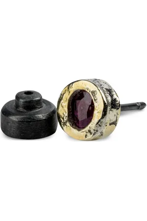 PARTS OF FOUR 18K gold sterling silver ruby earring