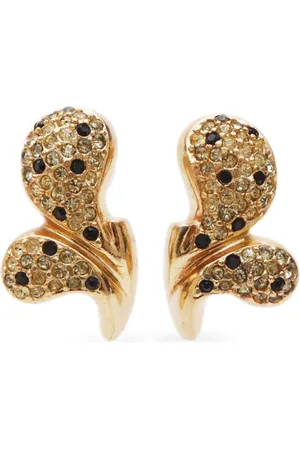 Dior 2000s rhinestone-embellished clip-on earrings