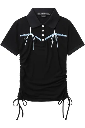 Andersson Bell Lace-detailing polo top