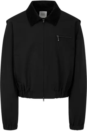 Studio Tomboy Corduroy-collar zip-up jacket