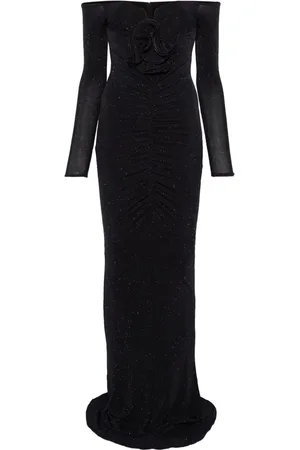 NISSA Floral-appliqué gown