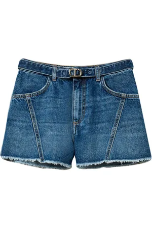 Twin-Set Oval T belted denim shorts