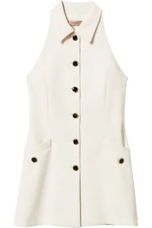 Twin-Set Buttoned crepe mini dress