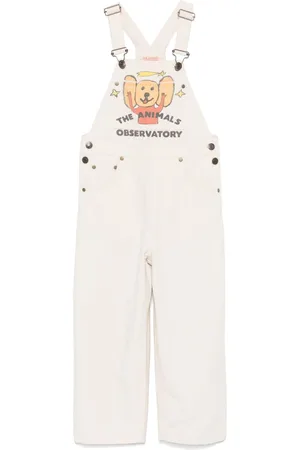 The Animals Observatory Illustration-print dungarees