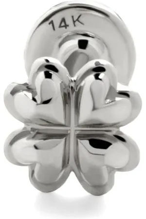 Monica Vinader 14kt white gold Clover single earring