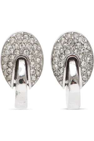 Givenchy 2000s rhinestone-embellished clip-on earrings