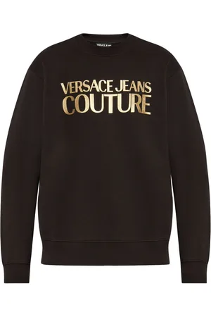 VERSACE Metallic logo-print sweatshirt