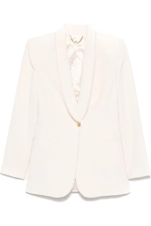 Elisabetta Franchi Contrast-stitch crepe blazer