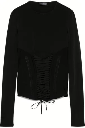 MUGLER Lace-up top