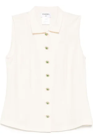 CHANEL Embellished button shirt