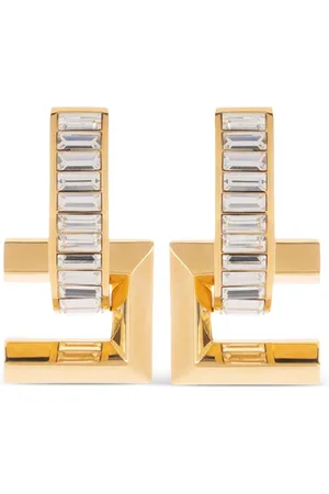 Elisabetta Franchi Logo rhinestone earrings