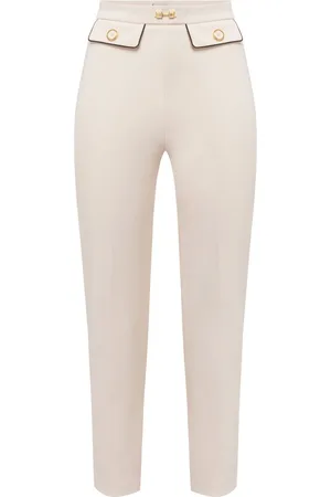 Elisabetta Franchi Appliqué crêpe skinny trousers