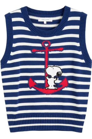Chinti & Parker X Peanuts Snoopy-embroidered vest
