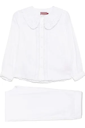 Desmond & Dempsey Lace-trim pyjama sets
