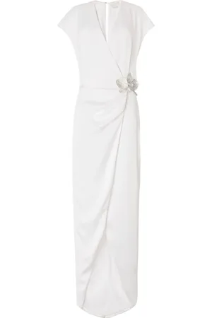 GENNY Flower-brooch maxi dress