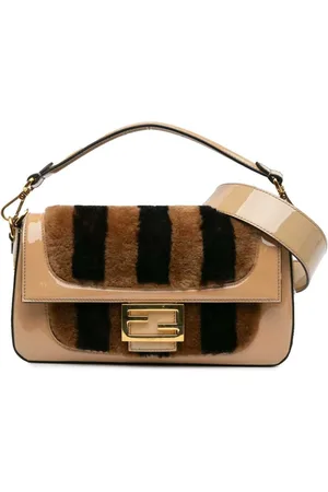 Fendi 2010-2024 Shearling Pequin Baguette satchel