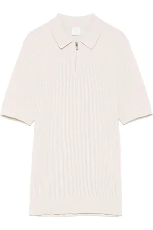 ELEVENTY Ribbed-knit polo shirt
