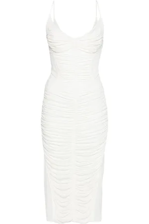 MUGLER Ruched midi dress