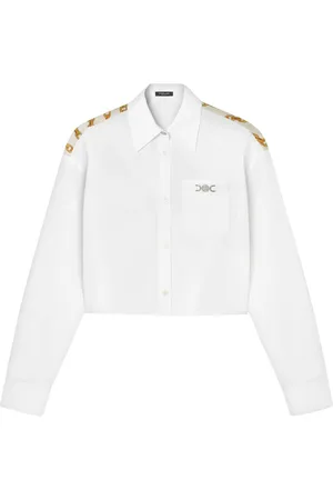 VERSACE Chain Stripes cropped shirt
