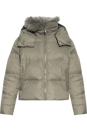 YVES SALOMON Shearling-collar padded jacket
