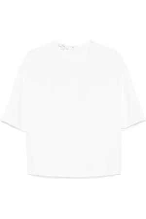 Vince Satin-trim crepe blouse