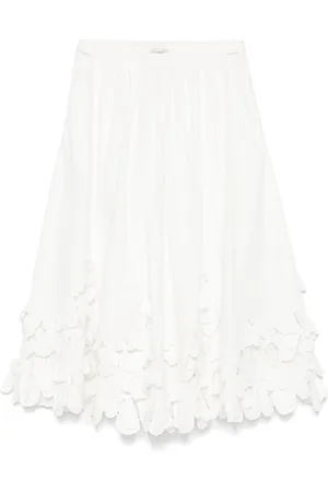 FORTE FORTE Floral-appliqué midi skirt