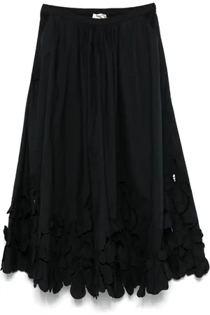 FORTE FORTE Floral-appliqué midi skirt
